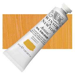 Winsor & Newton Artists' Oil Color - Cadmium Yellow Deep, 37 ml tube and swatch