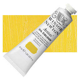 Winsor & Newton Artists' Oil Color - Cadmium Yellow Pale, 37 ml tube and swatch
