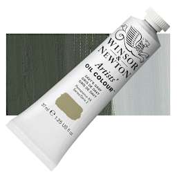 Winsor & Newton Artists' Oil Color - Davy's Gray, 37 ml tube and swatch