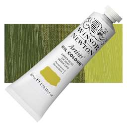Winsor & Newton Artists' Oil Color - Green Gold, 37 ml tube and swatch