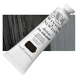 Winsor & Newton Artists' Oil Color - Ivory Black, 37 ml tube and swatch