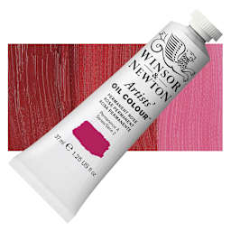 Winsor & Newton Artists' Oil Color - Permanent Rose, 37 ml tube and swatch