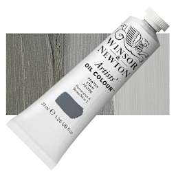 Winsor & Newton Artists' Oil Color - Pewter, 37 ml tube and swatch