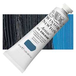 Winsor & Newton Artists' Oil Color - Phthalo Turquoise, 37 ml tube and swatch