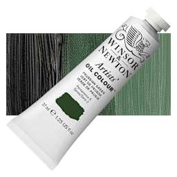 Winsor & Newton Artists' Oil Color - Prussian Green, 37 ml tube and swatch