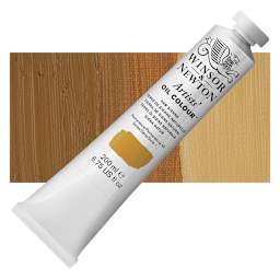 Winsor & Newton Artists' Oil Color - Raw Sienna, 200 ml tube and swatch