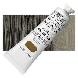 Winsor & Newton Artists' Oil Color - Raw Umber (Green Shade), 200 ml tube and swatch