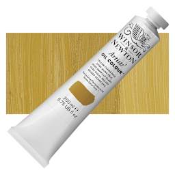 Winsor & Newton Artists' Oil Color - Yellow Ochre Pale, 200 ml tube and swatch