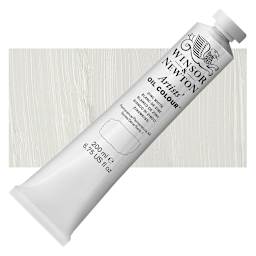 Winsor & Newton Artists' Oil Color - Zinc White, 200 ml tube and swatch