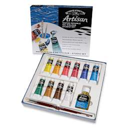 Winsor & Newton Artisan Water Mixable Oil Paint - Studio Set of 10 Colors shown in open package