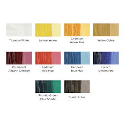 Winsor & Newton Artisan Water Mixable Oil Paint -Set of 10, Studio Set, 37 ml, swatches