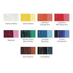 Winsor & Newton Artisan Water Mixable Oil Paint - Set of 10, Assorted Colors,  37 ml, swatches