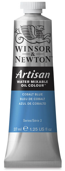 Winsor & Newton Artisan Water Mixable Oil Paint - Front view of 37 ml tube of Cobalt Blue