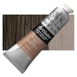 Winsor & Newton Artisan Water Mixable Oil Paint - Burnt Umber, 37 ml tube and swatch