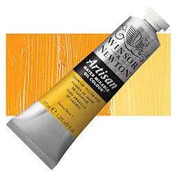 Winsor & Newton Artisan Water Mixable Oil Paint - Cadmium Yellow Hue, 37 ml tube and swatch
