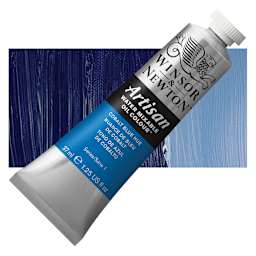 Winsor & Newton Artisan Water Mixable Oil Paint - Cobalt Blue Hue, 37 ml tube and swatch