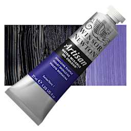 Winsor & Newton Artisan Water Mixable Oil Paint - Dioxazine Purple, 37 ml tube and swatch