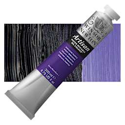 Winsor & Newton Artisan Water Mixable Oil Paint - Dioxazine Purple, 200 ml tube and swatch