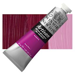 Winsor & Newton Artisan Water Mixable Oil Paint - Magenta, 37 ml tube and swatch