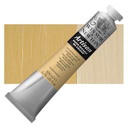Winsor & Newton Artisan Water Mixable Oil Paint - Naples Yellow Hue, 200 ml tube and swatch