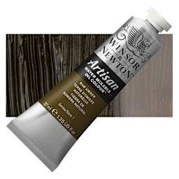 Winsor & Newton Artisan Water Mixable Oil Paint - Raw Umber, 37 ml tube and swatch