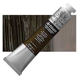 Winsor & Newton Artisan Water Mixable Oil Paint - Raw Umber, 200 ml tube and swatch