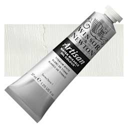 Winsor & Newton Artisan Water Mixable Oil Paint - Titanium White, 37 ml tube and swatch