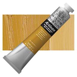 Winsor & Newton Artisan Water Mixable Oil Color - Yellow Ochre, 200 ml tube and swatch