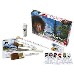 Bob Ross Master Paint Set - Set of 8, Assorted Colors, contents with packaging