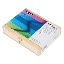 Front of Schmincke Mussini Oil Color - Set of 5, Wood Box, Assorted Colors packaging