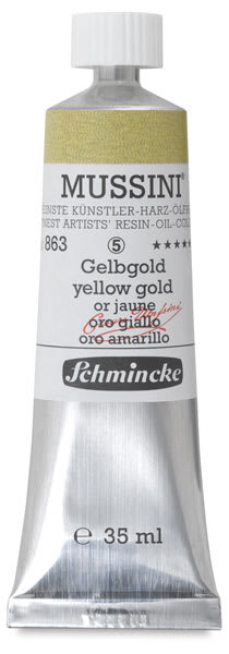 Schmincke Mussini Oil Paints - Upright tube of Yellow Gold
