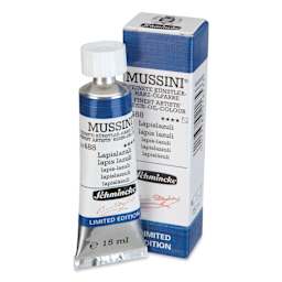 Schmincke Mussini Oil Color - Lapis Lazuli, 15 ml tube and packaging