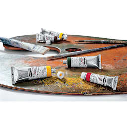 Schmincke Mussini Oil Paints on a paint palette