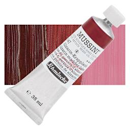 Schmincke Mussini Oil Color - Alizarin Madder Lake, 35 ml tube and swatch