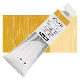 Schmincke Mussini Oil Color - Attish Light Ochre, 150 ml tube and swatch