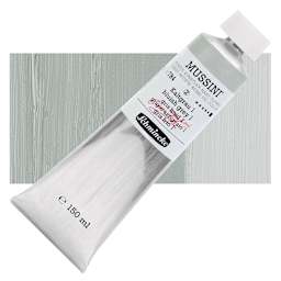 Schmincke Mussini Oil Color - Bluish Gray 1, 150 ml tube and swatch