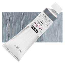 Schmincke Mussini Oil Color - Bluish Gray 2, 150 ml, Tube and swatch