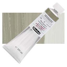 Schmincke Mussini Oil Color - Brownish Gray 2, 150 ml, Tube and swatch