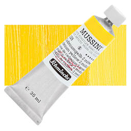 Schmincke Mussini Oil Color - Cadmium Yellow 2 Middle, 35 ml tube and swatch