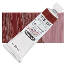 Schmincke Mussini Oil Color - Caput Mortuum, 35 ml tube and swatch