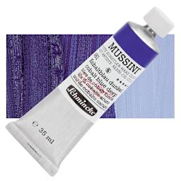 Schmincke Mussini Oil Color - Cobalt Blue Deep, 35 ml tube and swatch