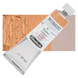 Schmincke Mussini Oil Color - Copper, 35 ml tube and swatch
