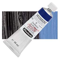 Schmincke Mussini Oil Colors - Delft Blue, 35 ml tube and swatch