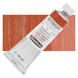 Schmincke Mussini Oil Color - English Red, 35 ml tube and swatch