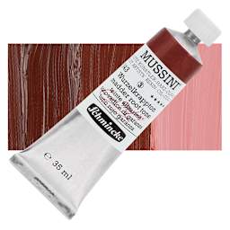 Schmincke Mussini Oil Color - Madder Root Tone, 35 ml tube and swatch