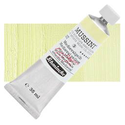 Schmincke Mussini Oil Color - Medieval Yellow, 35 ml tube and swatch