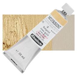 Schmincke Mussini Oil Color - Rose Gold, 35 ml tube and swatch