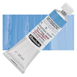 Schmincke Mussini Oil Color - Royal Blue Deep , 35 ml tube and swatch