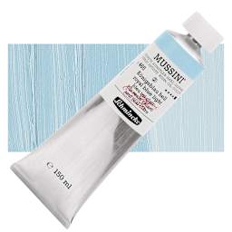 Schmincke Mussini Oil Color - Royal Blue Light, 150 ml tube and swatch