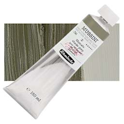 Schmincke Mussini Oil Color - Shade Gray, 150 ml tube and swatch